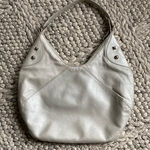 Michael Rome Designs pearlized leather hobo bag